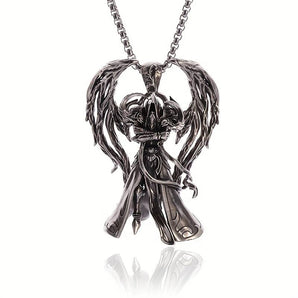 Winged Angel Of Death Assassin Pendant Necklace