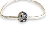 Yin and Yang Sterling Silver CZ Bead Charm