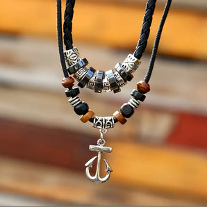 Dual Layered Anchor Braided Necklace