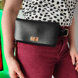 Black Luxury Faux Leather Belt Purse