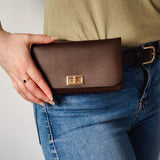 Brown Luxury Faux Leather Belt Purse