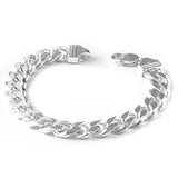 10mm Men's Silver Curb Bracelet