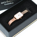 Ladies Handwriting Engraved Architect Lille Watch - Rose Gold