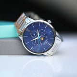 Men's Personalised Architect Apollo Blue Watch - Handwriting Engraving