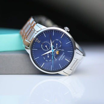 Men's Personalised Architect Apollo Blue Watch - Handwriting Engraving