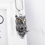 Skull and Owl Pendant Necklace