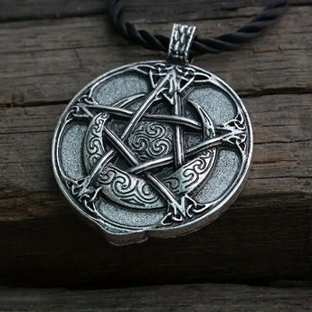 Pentagram And Tree Of Life Double Sided Amulet Necklace