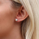 Plain Pearl Silver Stud Earrings www.urbanpizazz.co.uk