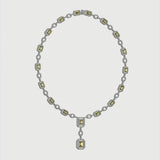 Yellow Topaz Cubic Zirconia Silver Drop Necklace