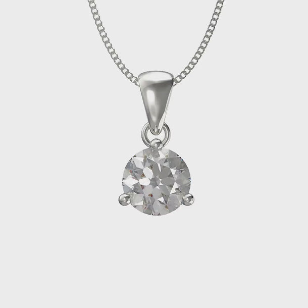 April Birthstone Diamond CZ Silver Pendant Necklace