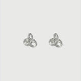 Silver Cubic Zirconia Trinity Knot Stud Earrings