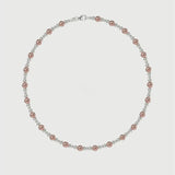 Two Tone Beaded Silver Necklace