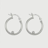 Sterling Silver Hoop Earrings with Cubic Zirconia