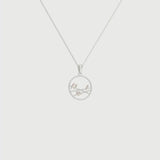 Two Tone Bird Silver Pendant Necklace