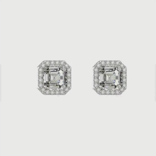 Classic Square Princess Cut Earrings