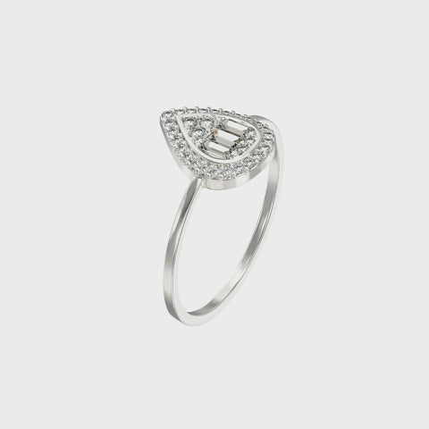 Teardrop Cubic Zirconia Ring