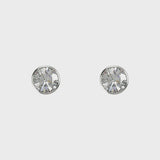 Emerald Cubic Zirconia Silver Stud Earrings