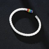 Rainbow Clasp Braided Leather Bracelet