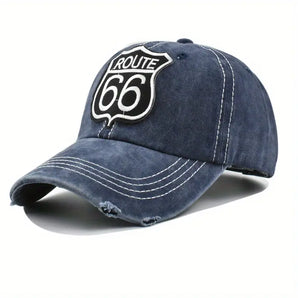 Route 66 Distressed Baseball Cap