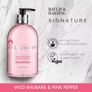 Luxury Hand Soap Gel 500ml By Baylis & Harding Wild Rhubarb & Pink Pepper