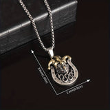 Joker and horse shoe Pendant Necklace