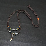 Small Shark Tooth Dual Looped Braided Necklace