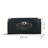 Regal Chic Skull and Crocodile Print Purse