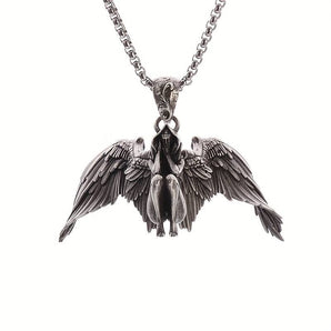 Spread Wings Sitting Angel Pendant Necklace