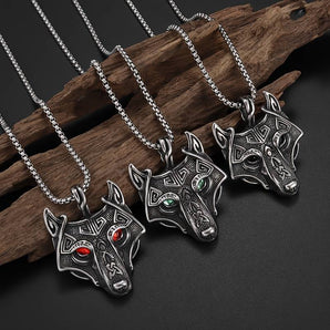 Viking Wolf Pendant Necklace