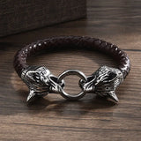 Norse Wolf Head Bracelet