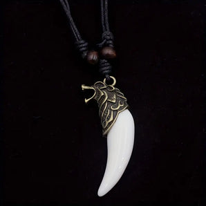 Norse Wolf Tooth Pendant Necklace