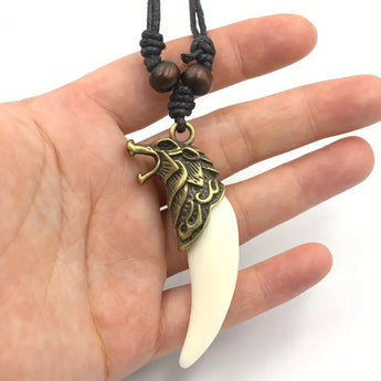 Norse Wolf Tooth Pendant Necklace