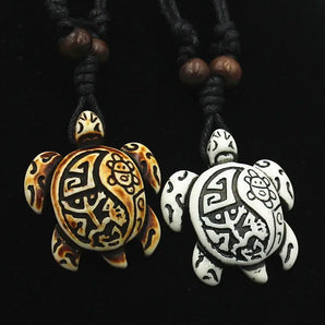 Yin Yang Turtle Shaped Pendant Necklace