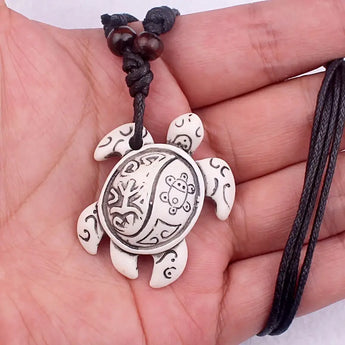 Yin Yang Turtle Shaped Pendant Necklace