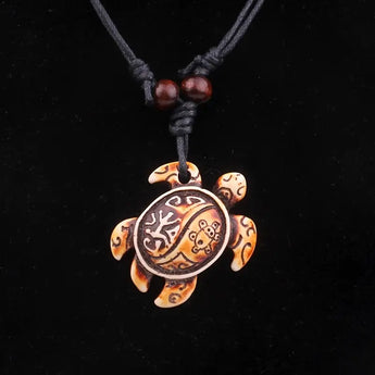 Yin Yang Turtle Shaped Pendant Necklace